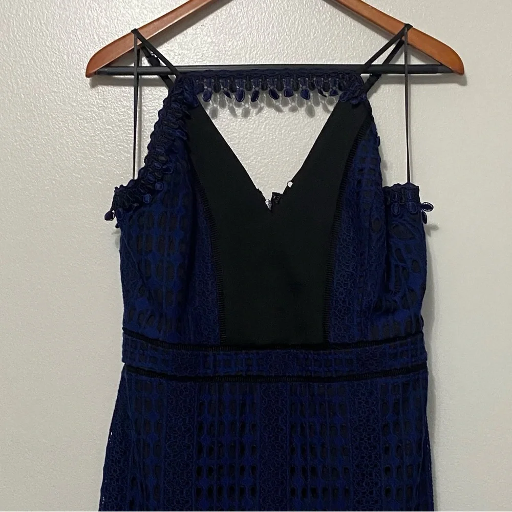 Harlyn Contrast Chiffon Lace Halter Body-Con Dress Women's Size XXL Whimsigoth - Picture 4 of 15